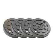 Set Traggummis ø120 mm | Stahlplatte | 2 Löcher | 4 Stück