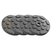 Set Traggummis ø120 mm | Stahlplatte | 1 Loch | 4 Stück