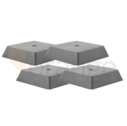 Set Gummi-Aufnahmeblöcke | viereckiger Frustum | Höhe 30 mm | 4 Stück
