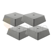 Set Gummi-Aufnahmeblöcke | viereckiger Frustum | Höhe 50 mm | 4 Stück