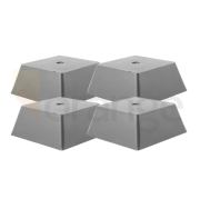 Set Gummi-Aufnahmeblöcke | viereckiger Frustum | Höhe 70 mm | 4 Stück