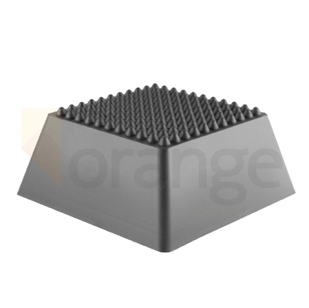 Gummi Aufnahmeblock | viereckiger Frustum | Höhe 60 mm